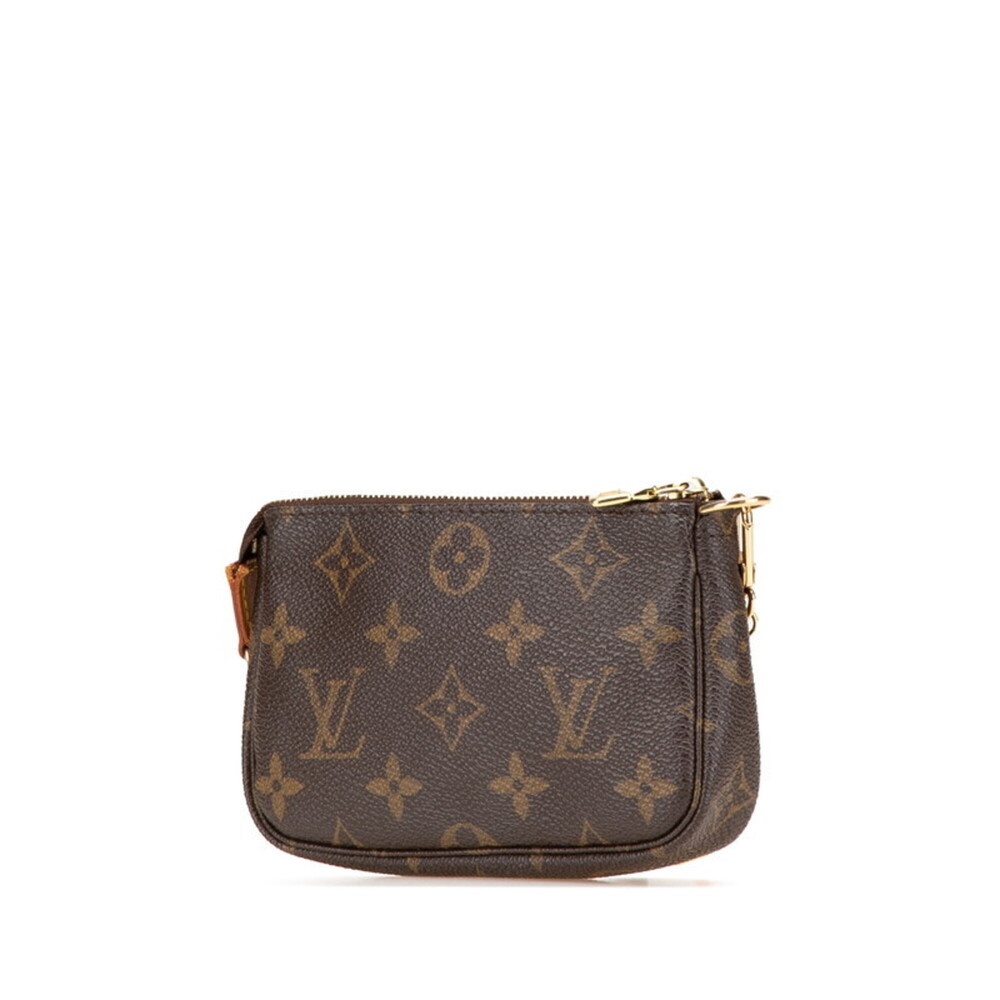 LOUIS VUITTON Authentic Brown Monogram Leather Pouch - Picture 2 of 13